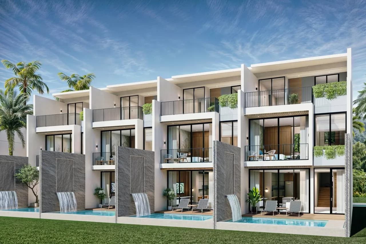 VIP Galaxy Villas, Phuket: villa facades overlooking private pools (rendering)