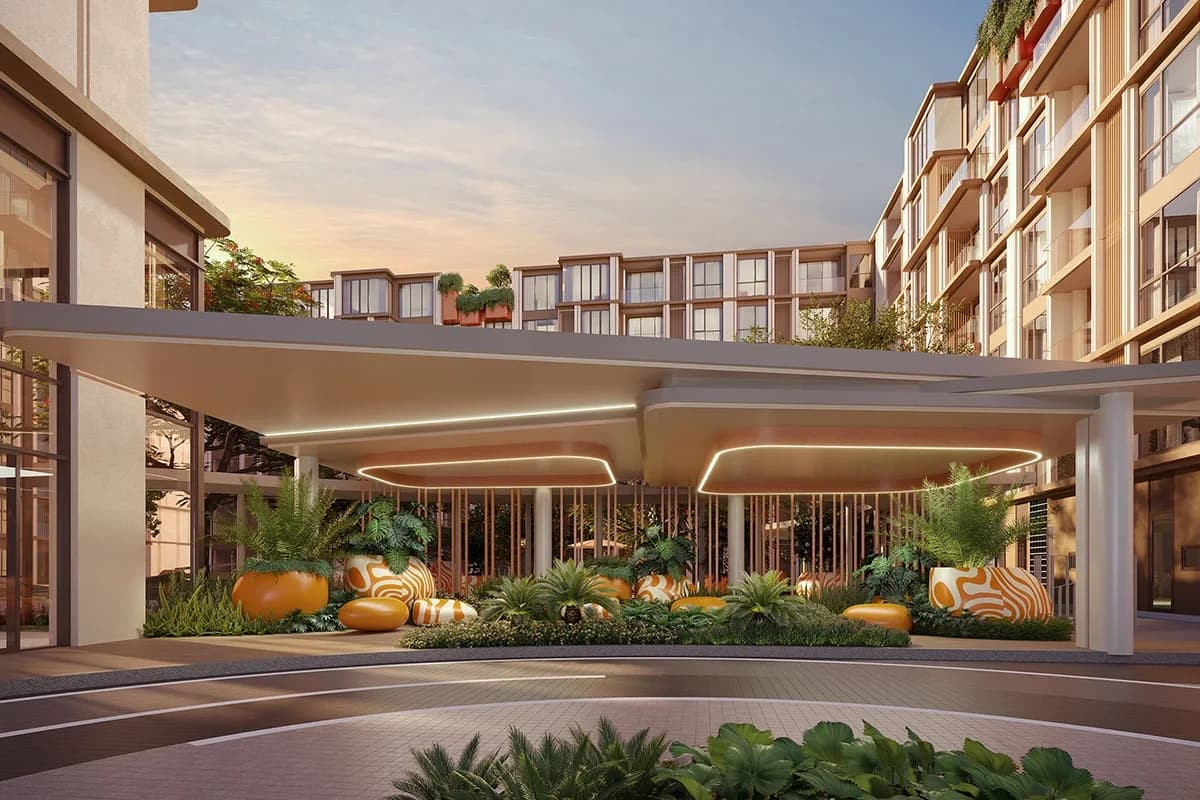 Canvaz Palette, Phuket: Covered arrival area (rendering)