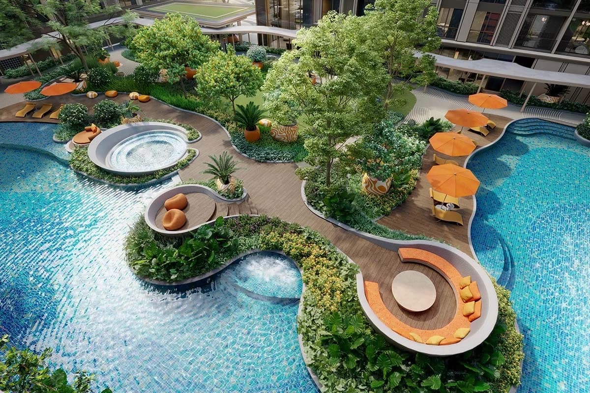 Canvaz Palette, Phuket: Pool and onsen area (rendering)