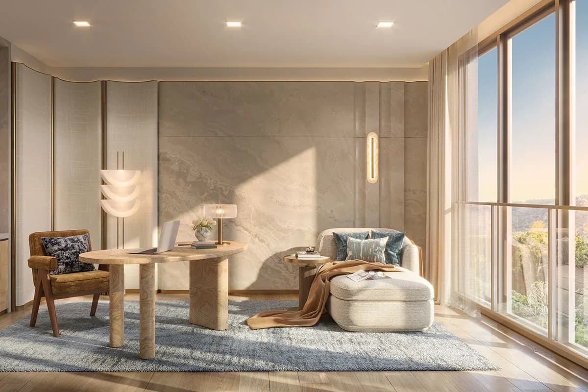 Canvaz Palette, Phuket: Residence lounge interior (rendering)