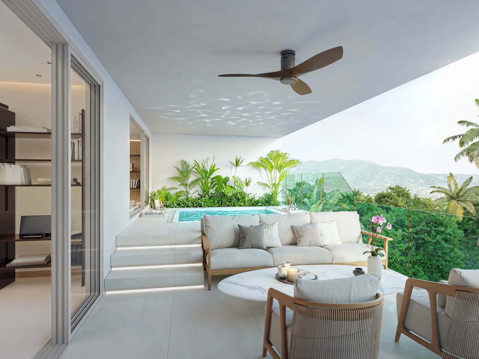 Sole Mio Residences, Phuket: Deluxe terrace with outdoor lounge furniture (rendering)