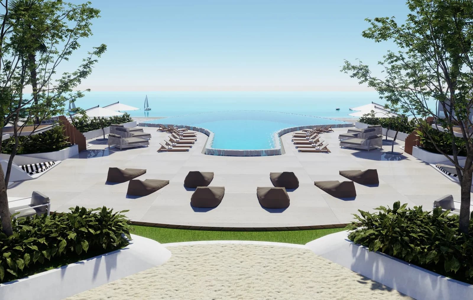 Sole Mio Residences, Phuket: rooftop infinity pool and sun deck design (rendering)