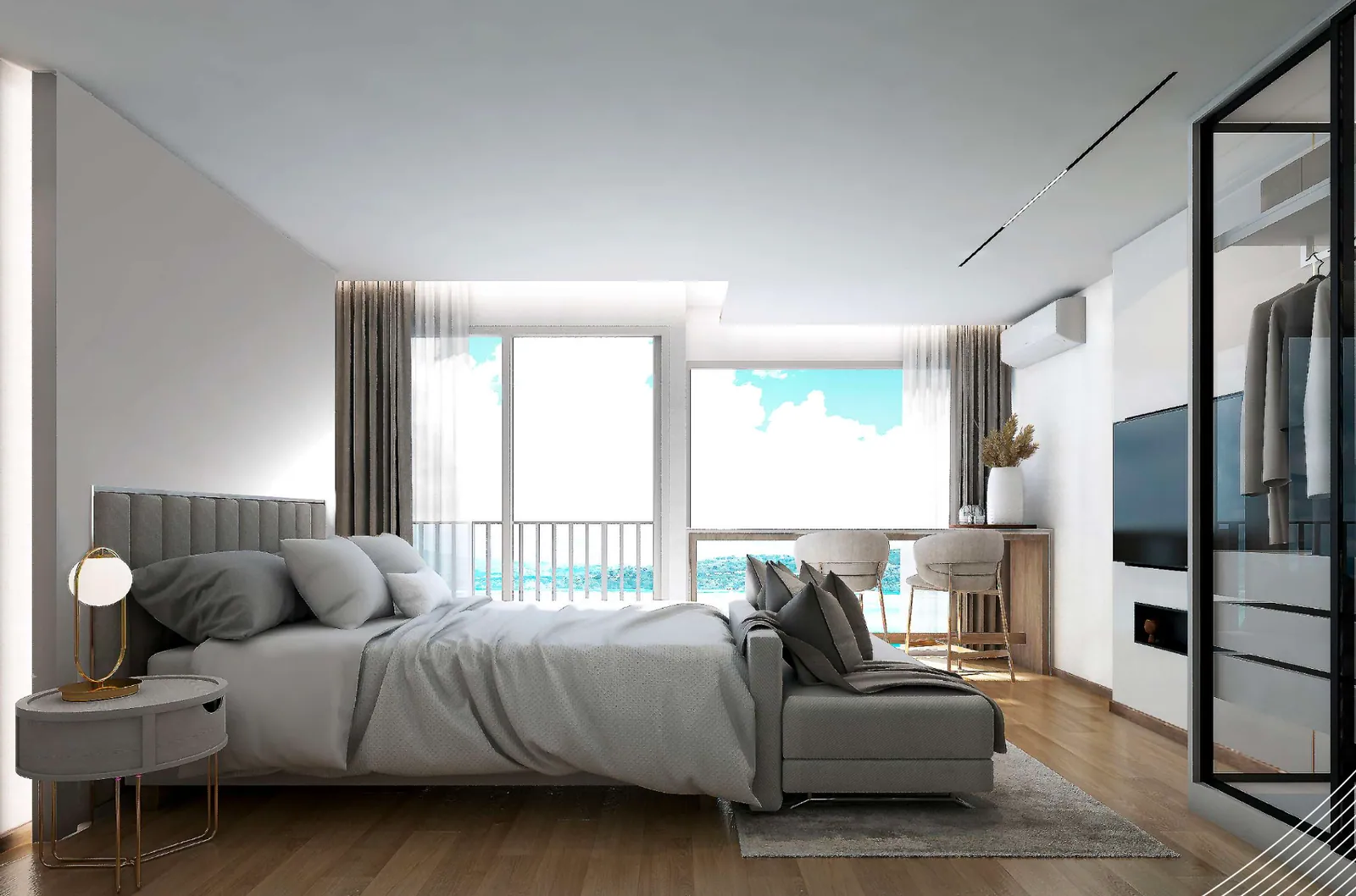 VIP Space Odyssey, Phuket: type E one-bedroom residence interior (rendering)