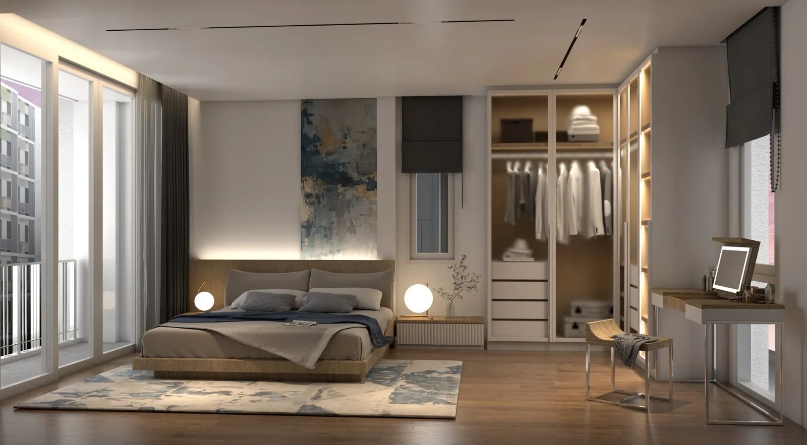 VIP Space Odyssey, Phuket: villa main bedroom with built-in wardrobes (rendering)