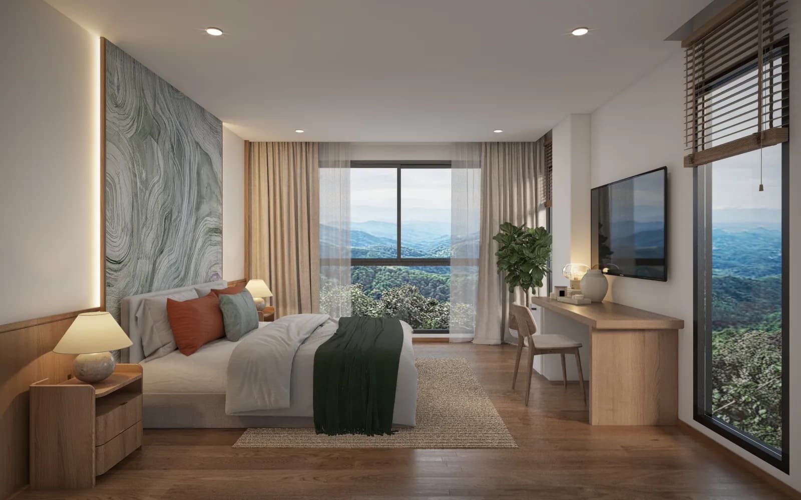 VIP Tropika, Phuket: suite bedroom with a window-side lounge chair (rendering)