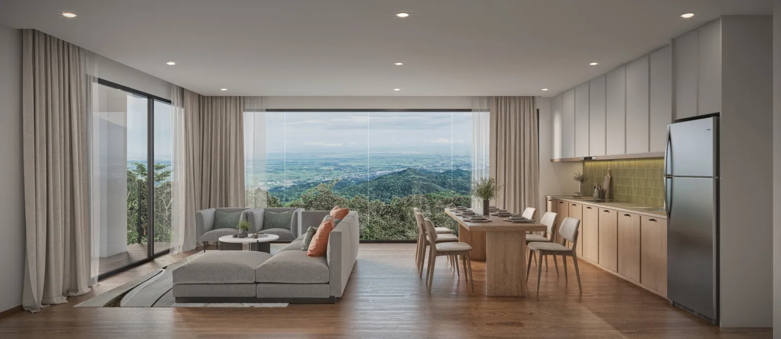 VIP Tropika, Phuket: suite living room, dining area and kitchen (rendering)