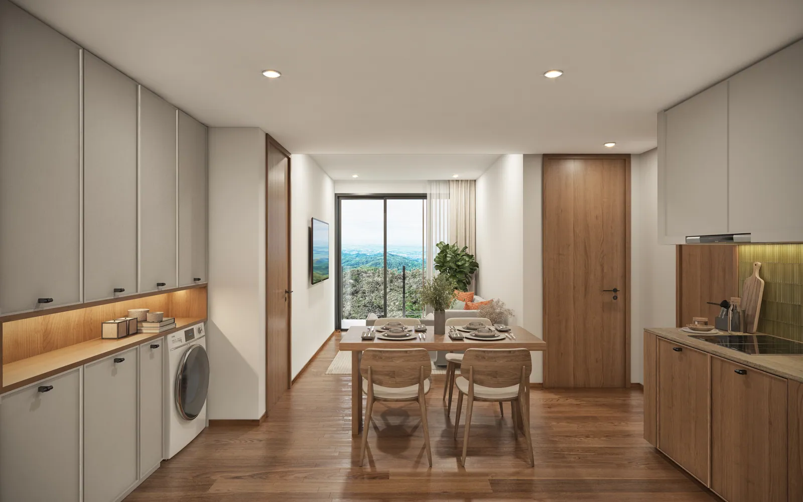 VIP Tropika, Phuket: two-bedroom residence kitchen and dining table (rendering)