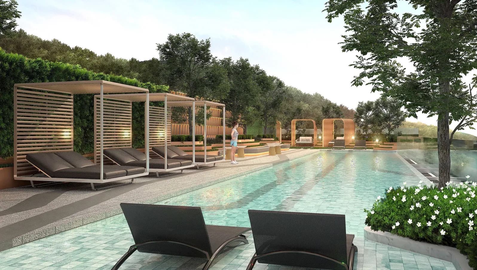 VIP Venus Karon, Phuket: pool terrace with shaded seating and loungers (rendering)
