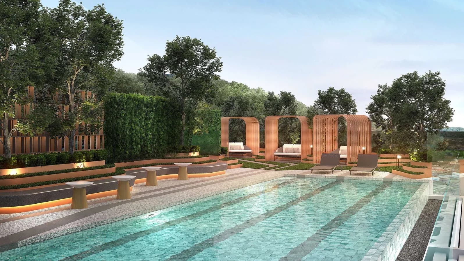 VIP Venus Karon, Phuket: swimming pool beside trees and timber screening (rendering)