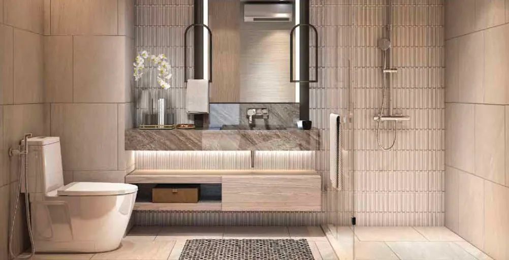 VIP Venus Karon, Phuket: type A residence bathroom with a glass shower (rendering)