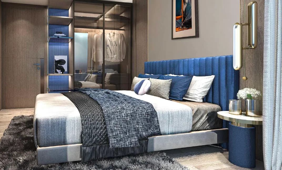 VIP Venus Karon, Phuket: type B studio with a blue upholstered headboard (rendering)