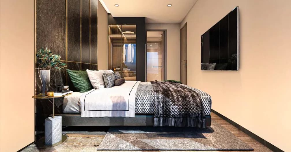 VIP Venus Karon, Phuket: type C residence bedroom with built-in storage (rendering)