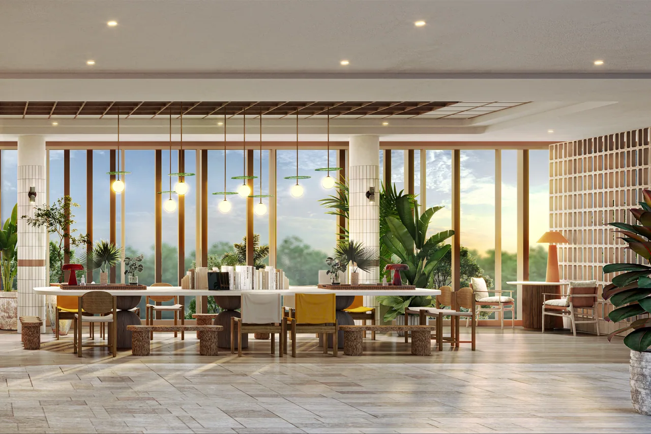 dcondo Cove, Phuket: shared working space with tables (rendering)