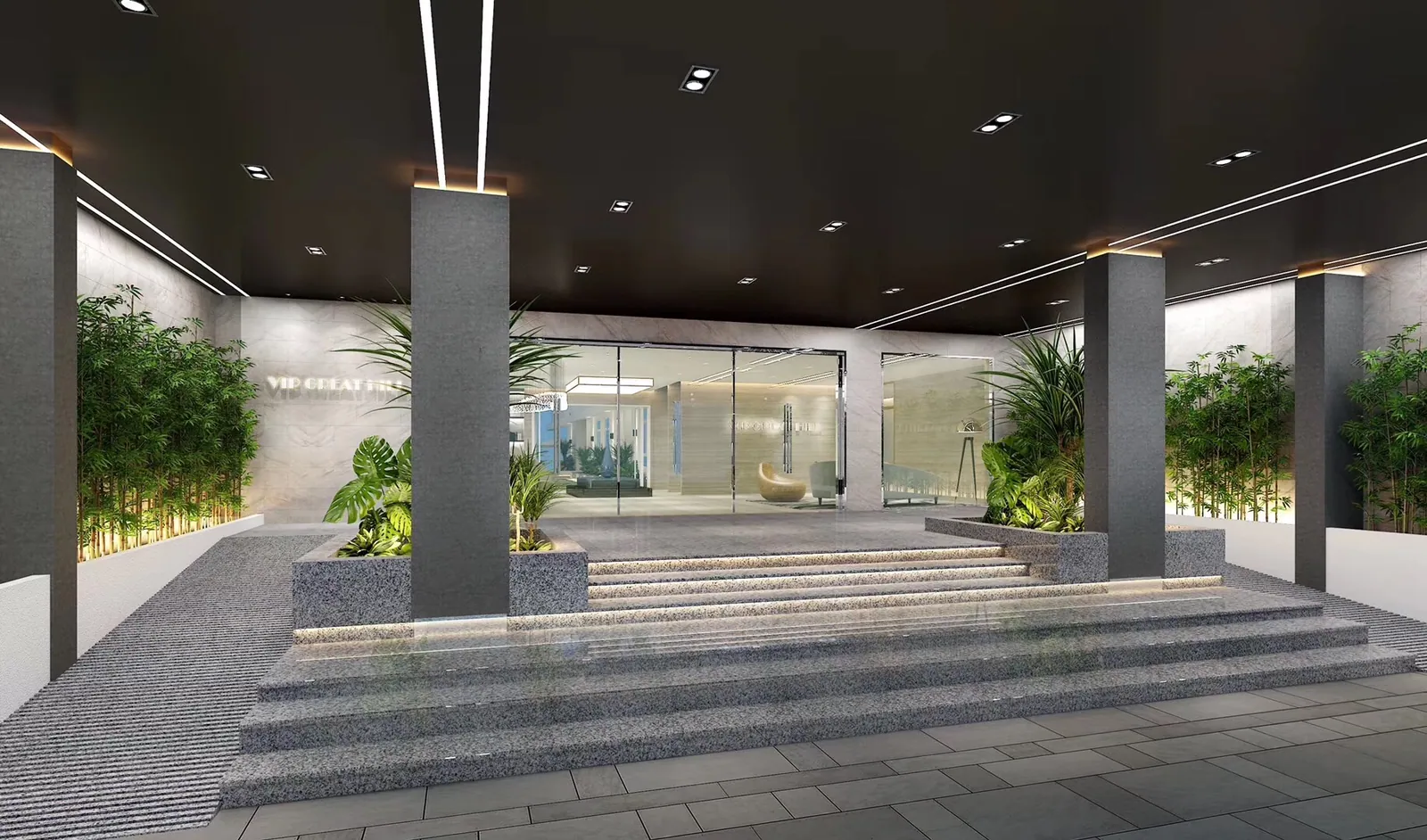 VIP Great Hill, Phuket: covered main entrance and landscaped steps (rendering)