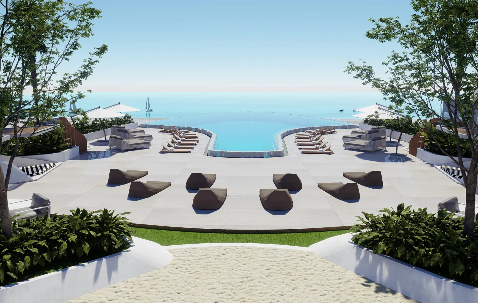 Sole Mio Residences, Phuket: rooftop infinity pool and sun deck design (rendering)