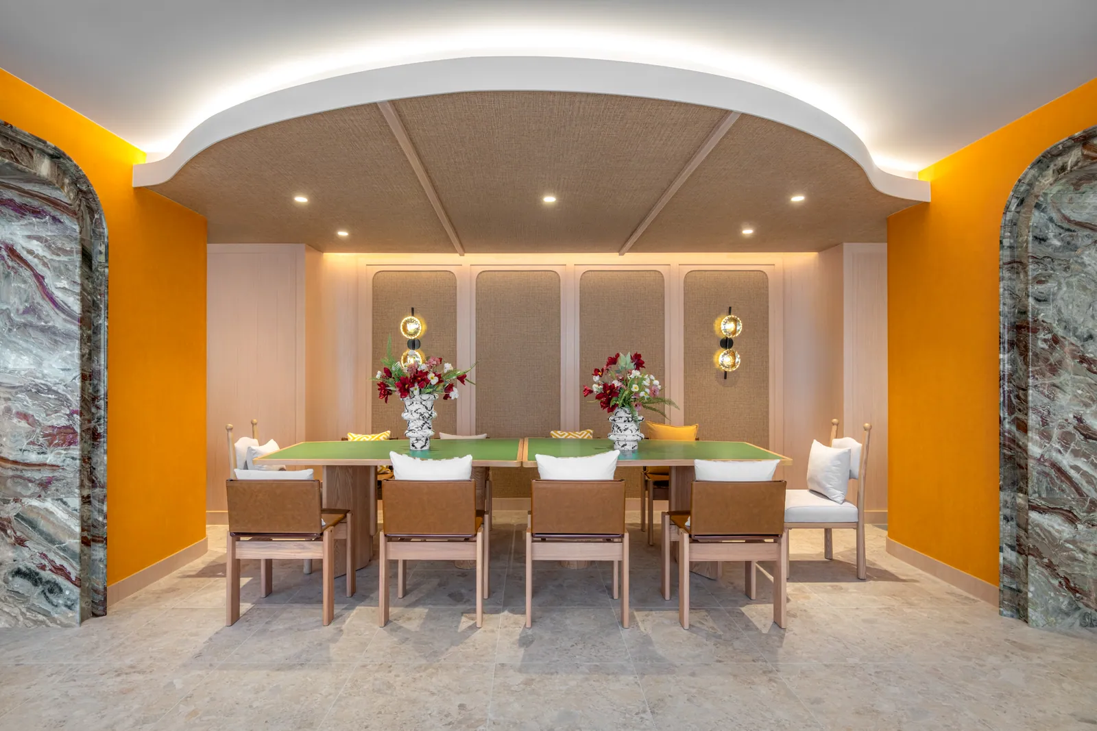 The Base Rise, Phuket: shared working table beneath a curved ceiling