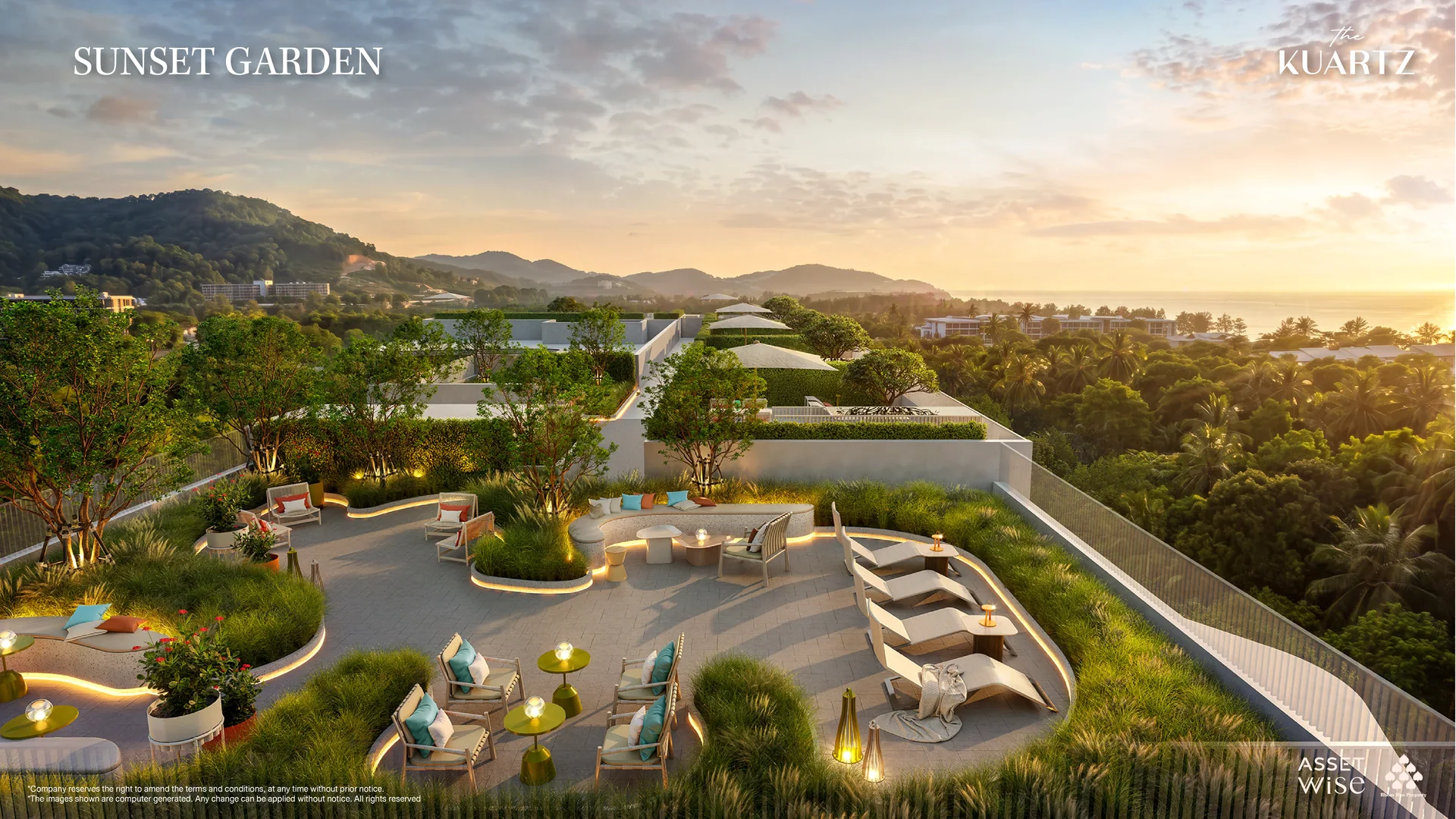 The Title Kuartz, Karon: rooftop sunset garden (rendering)