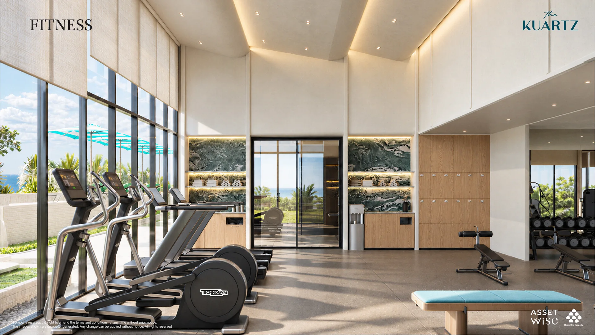 The Title Kuartz, Karon: fitness room with cardio equipment (rendering)