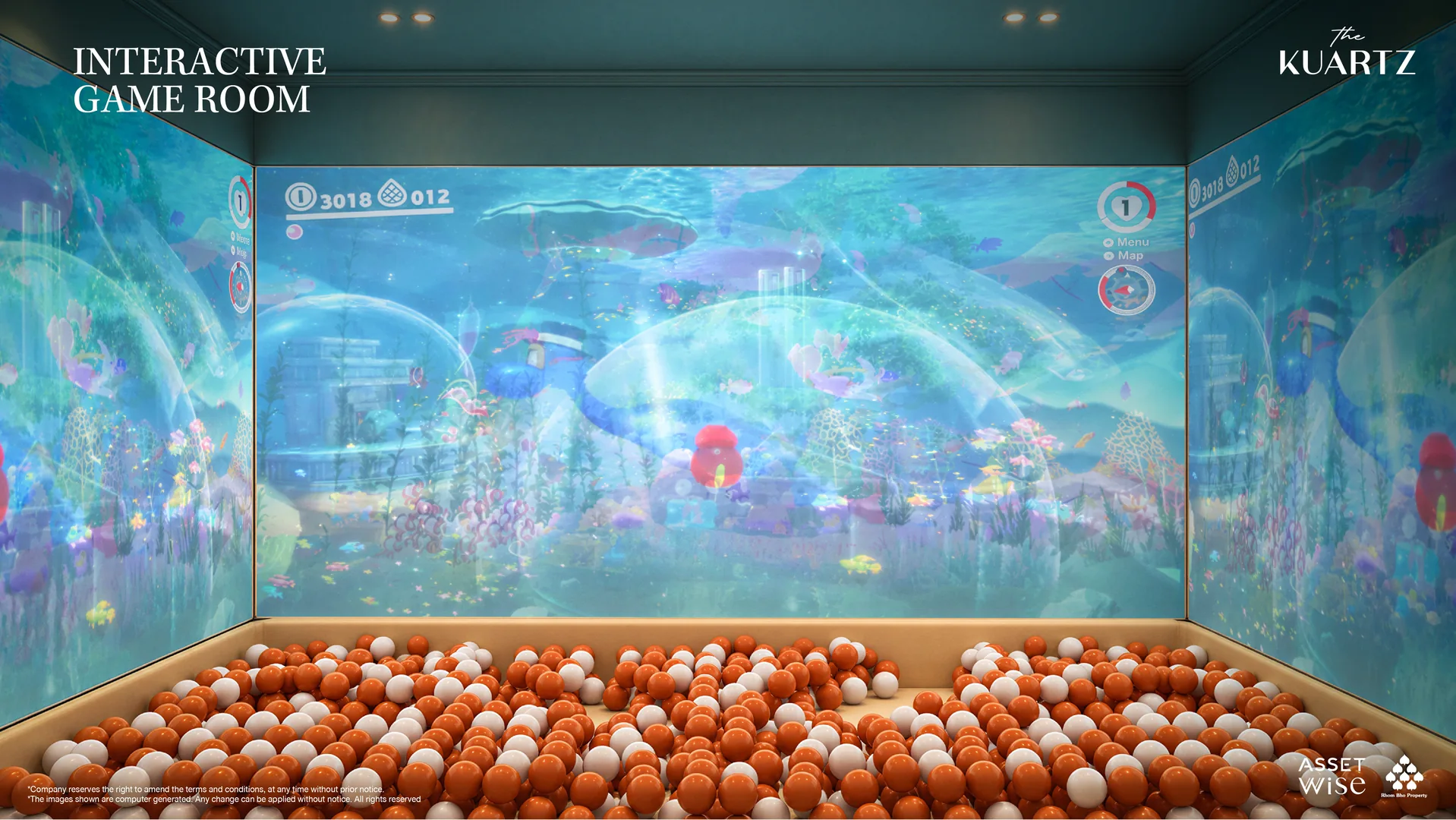 The Title Kuartz, Karon: interactive game room (rendering)