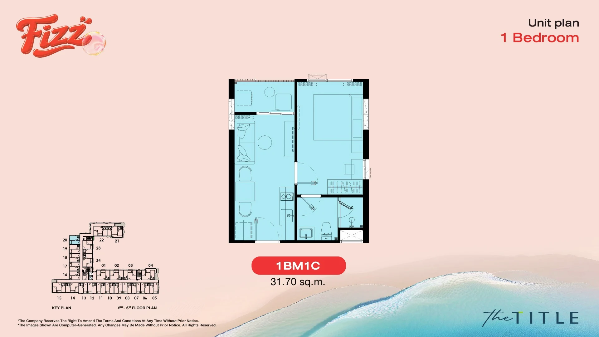 The Title Fizz Kata — floor plan 1BR, 31–33 m²